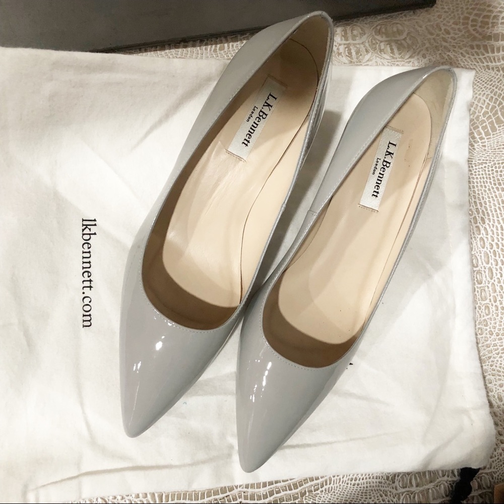 LK Bennett Gray Patent Leather Heels